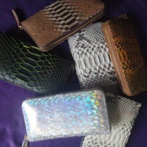 Snakeskin Cash Envelope Leather Wallet